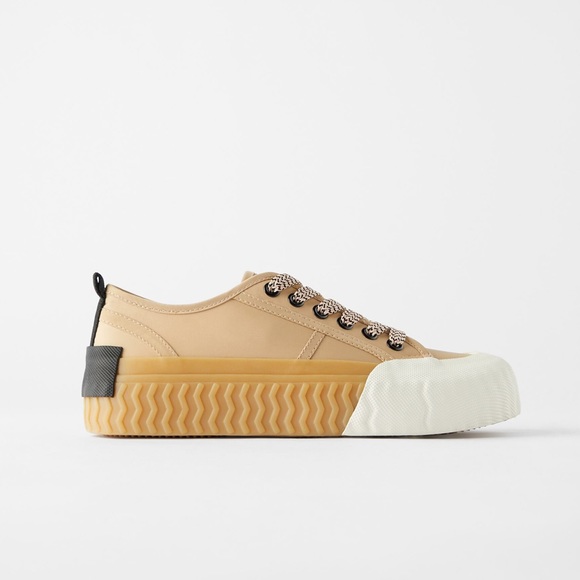 zara toe cap trainers